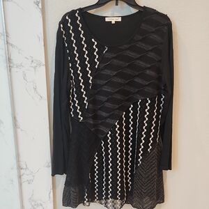 Indigo Soul Black Tunic, Size Large